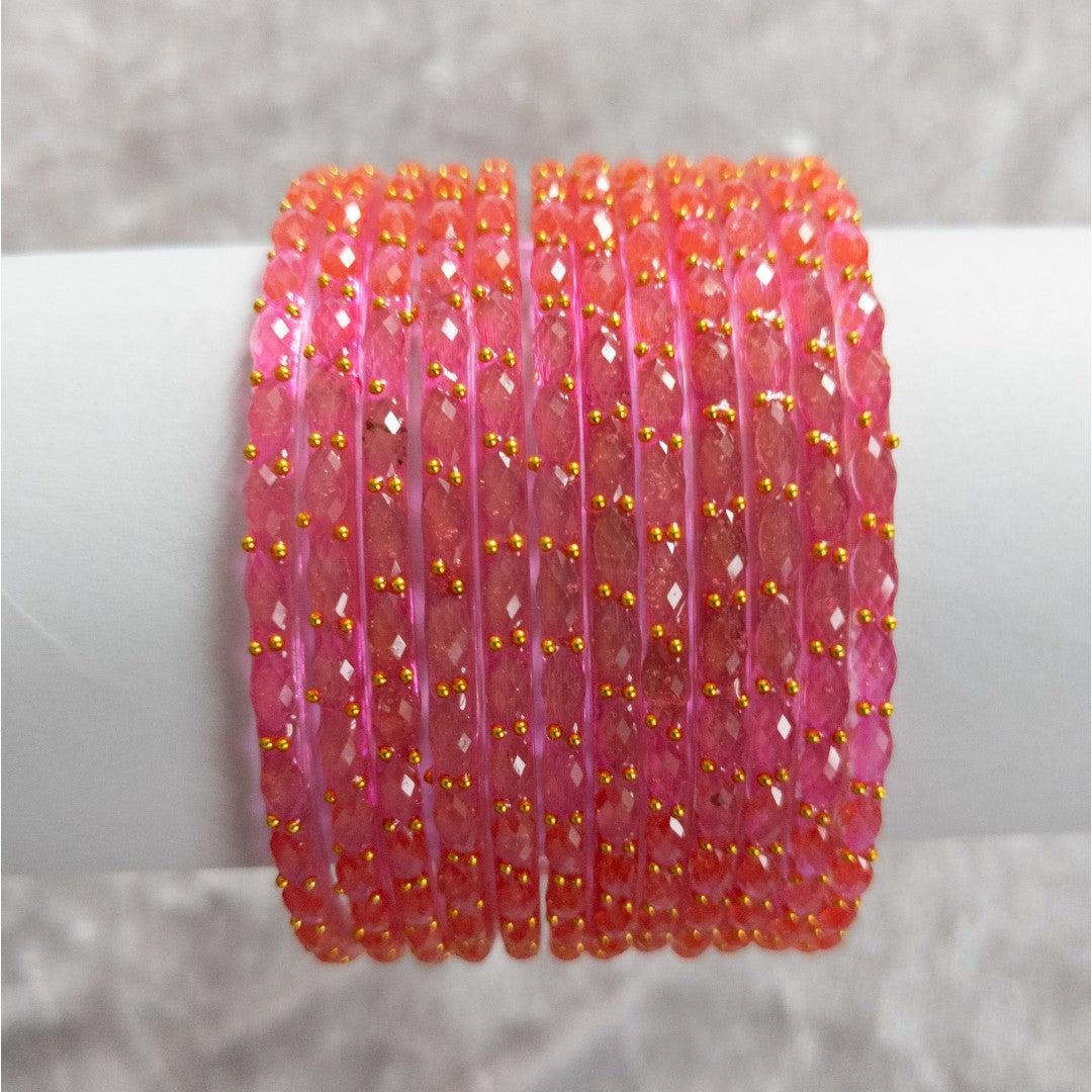 Rain Drop Glass Bangles – Set of 12 - Dark Blue
