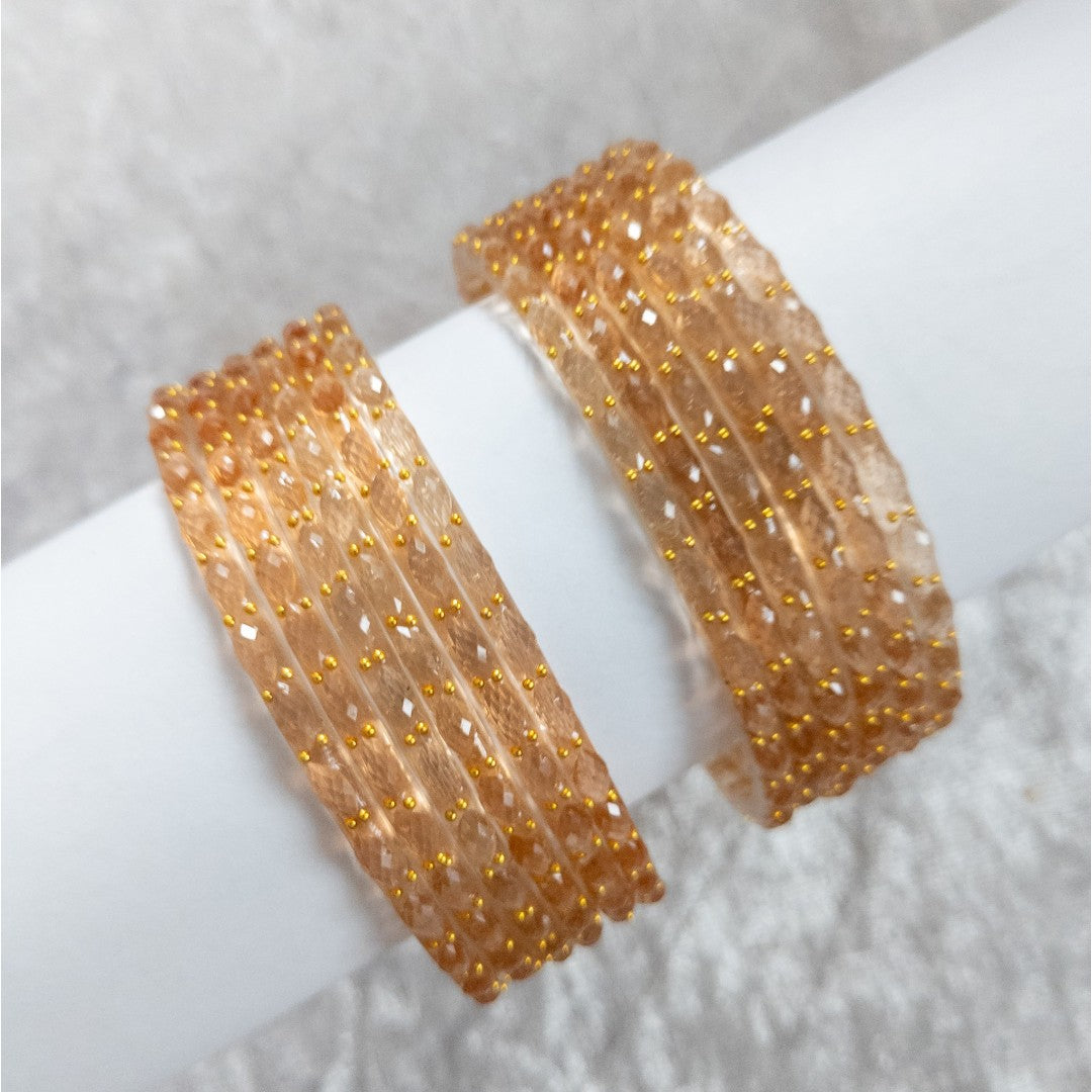 Rain Drop Glass Bangles – Set of 12 - Dark Blue