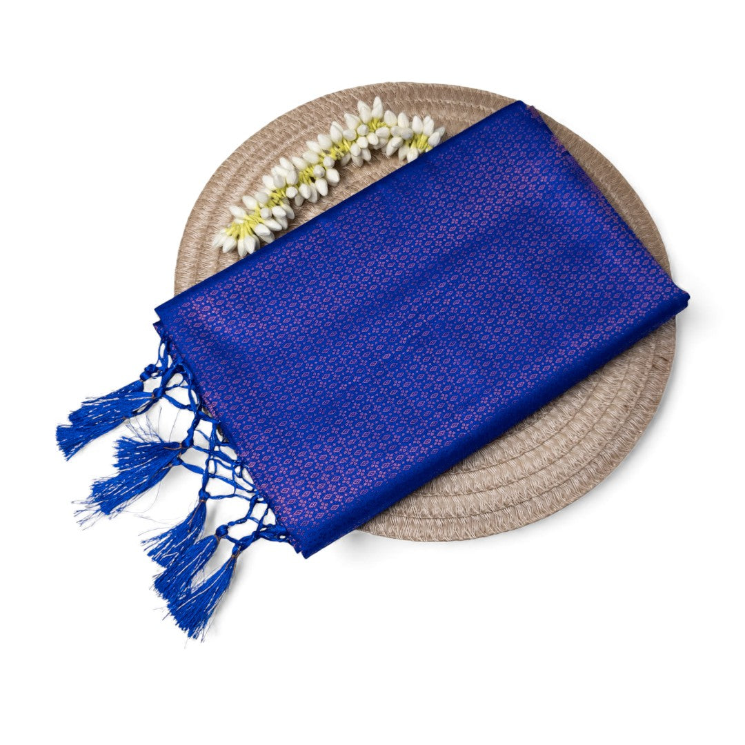 Soft Silk Saree – Hochwertige Handloom-Seide | Premium Weiche Seide Sari | Königsblau