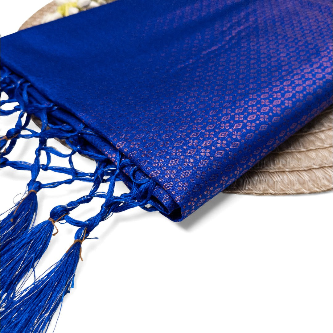 Soft Silk Saree – Hochwertige Handloom-Seide | Premium Weiche Seide Sari | Königsblau