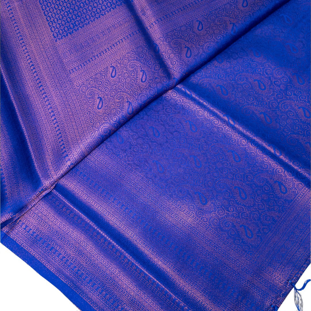 Soft Silk Saree – Hochwertige Handloom-Seide | Premium Weiche Seide Sari | Königsblau