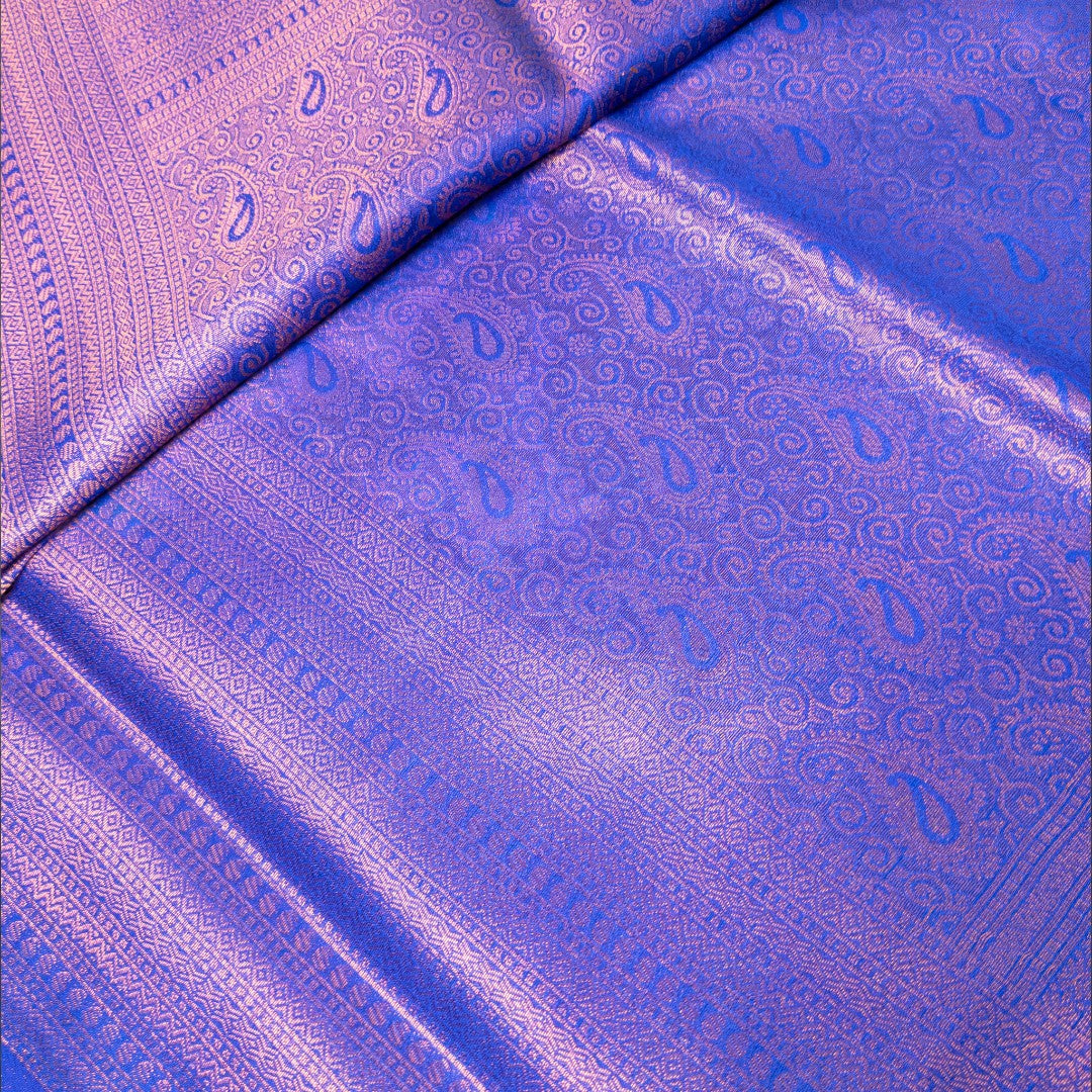 Soft Silk Saree – Hochwertige Handloom-Seide | Premium Weiche Seide Sari | Königsblau