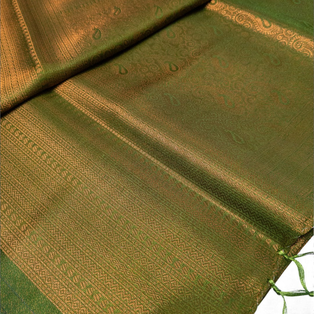 Soft Silk Saree – Hochwertige Handloom-Seide | Premium Weiche Seide Sari | hell grün