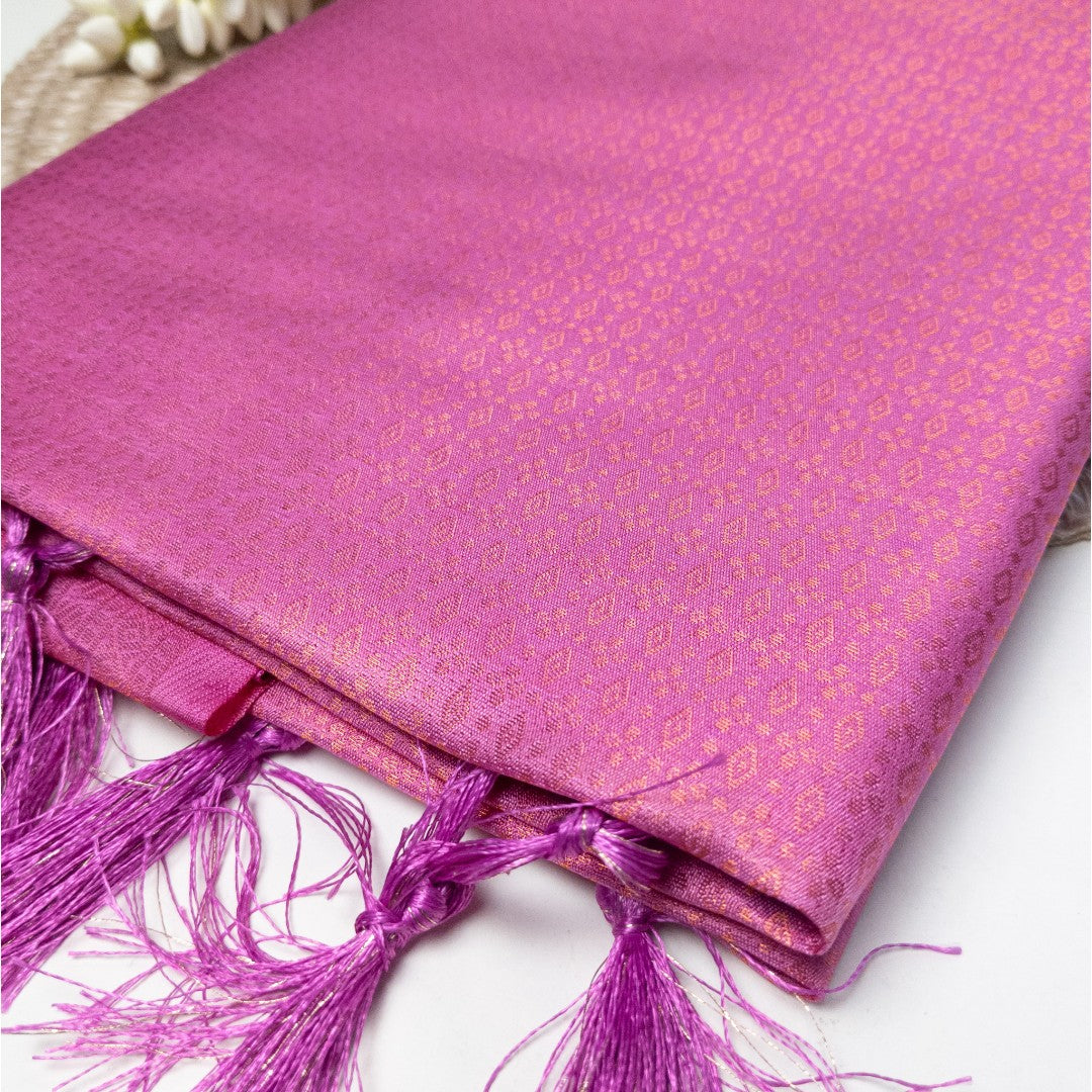 Soft Silk Saree – Hochwertige Handloom-Seide | Premium Weiche Seide Sari | Rosa Dunkel