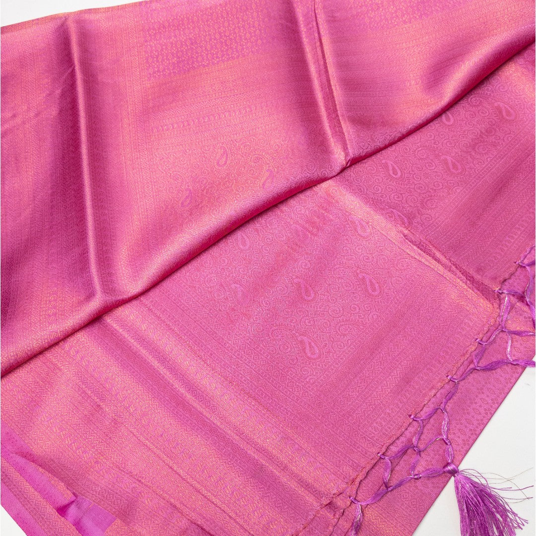Soft Silk Saree – Hochwertige Handloom-Seide | Premium Weiche Seide Sari | Rosa Dunkel
