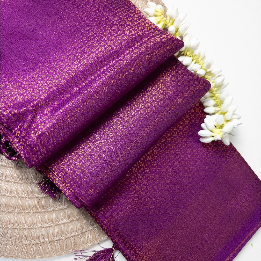 Soft Silk Saree – Hochwertige Handloom-Seide | Premium Weiche Seide Sari | Magenta