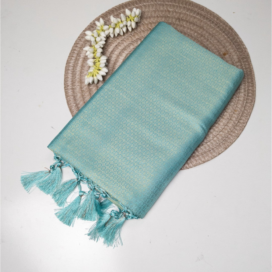 Soft Silk Saree – Hochwertige Handloom-Seide | Premium Weiche Seide Sari | Türkis