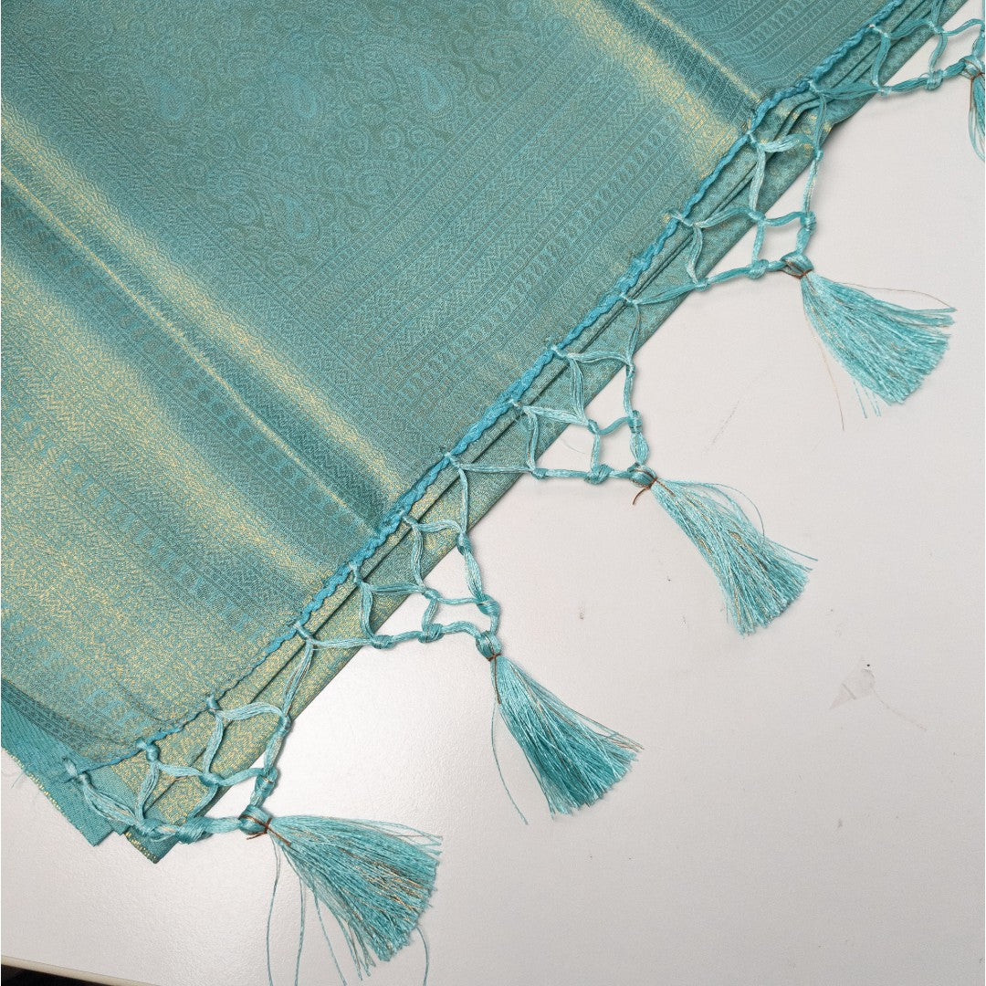 Soft Silk Saree – Hochwertige Handloom-Seide | Premium Weiche Seide Sari | Türkis