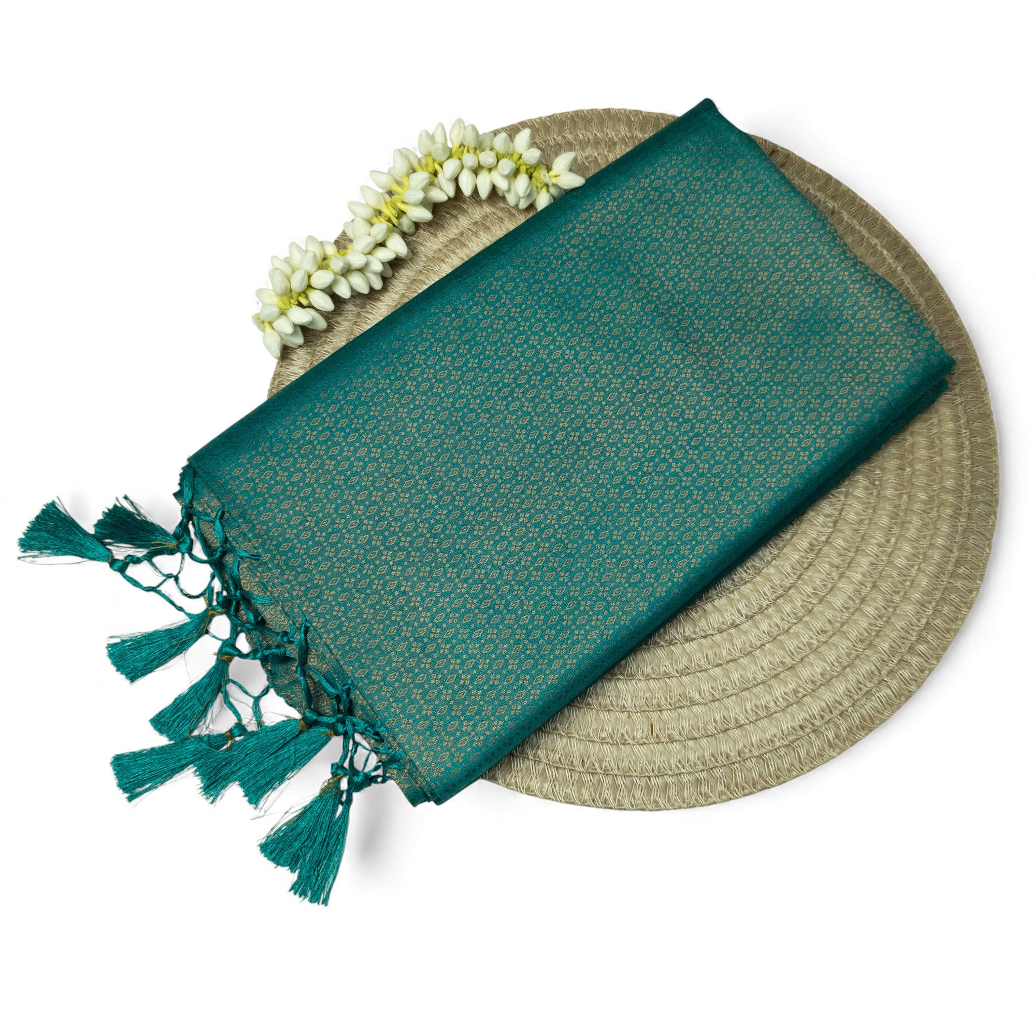 Soft Silk Saree – Hochwertige Handloom-Seide | Premium Weiche Seide Sari |dunkles Smaragdgrün