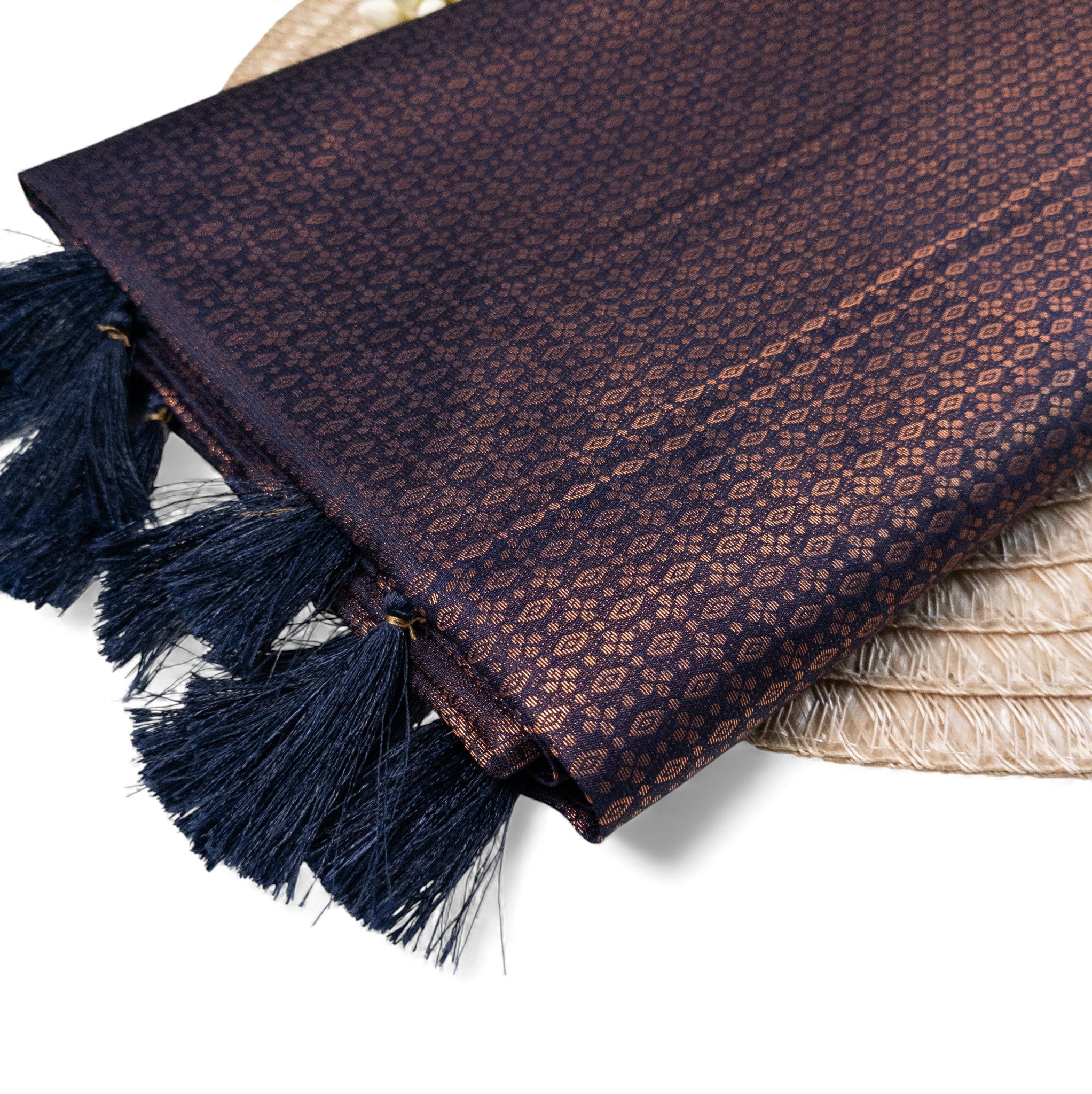 Soft Silk Saree – Hochwertige Handloom-Seide | Premium Weiche Seide Sari | Dunkel blau