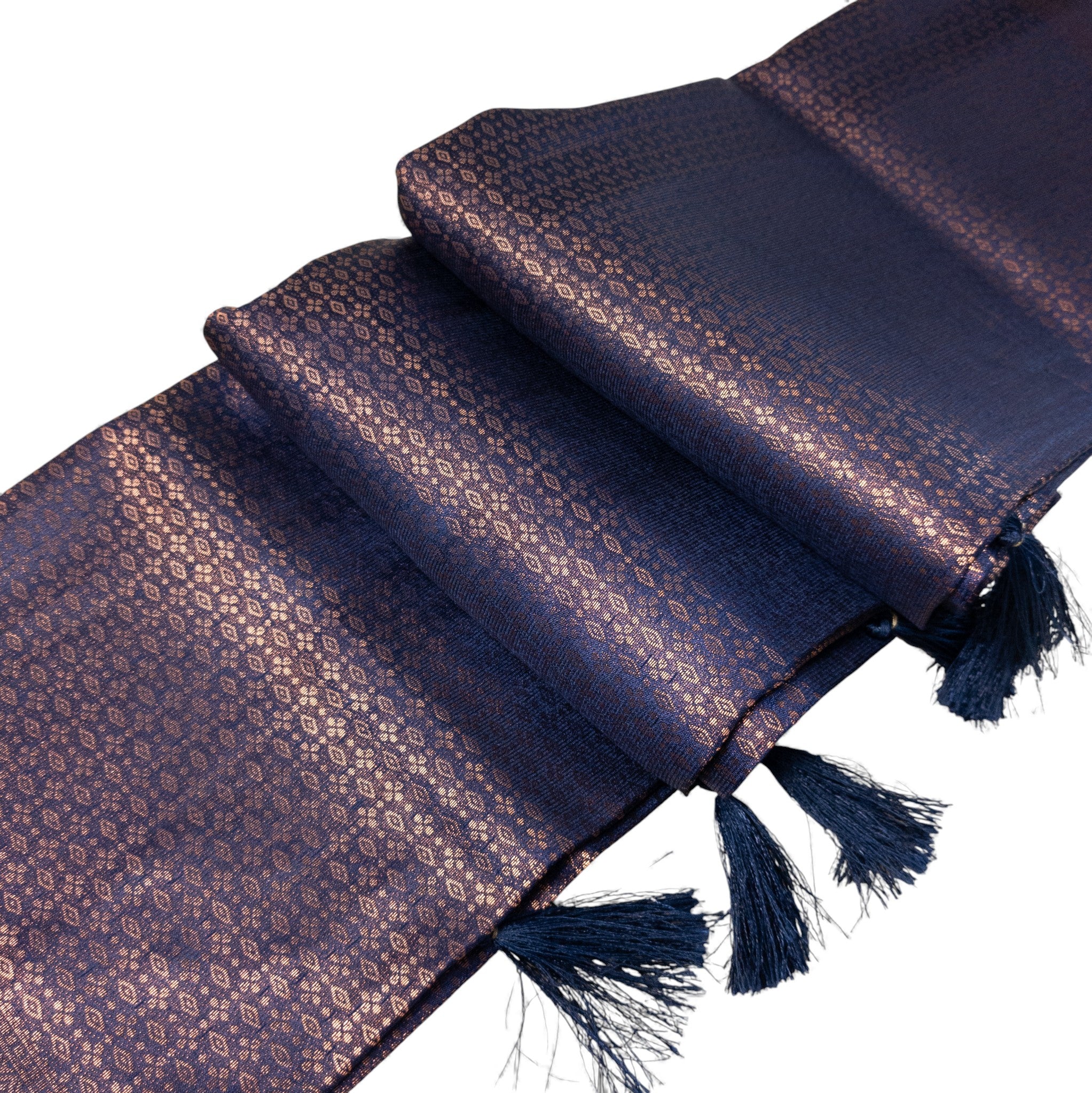 Soft Silk Saree – Hochwertige Handloom-Seide | Premium Weiche Seide Sari | Dunkel blau