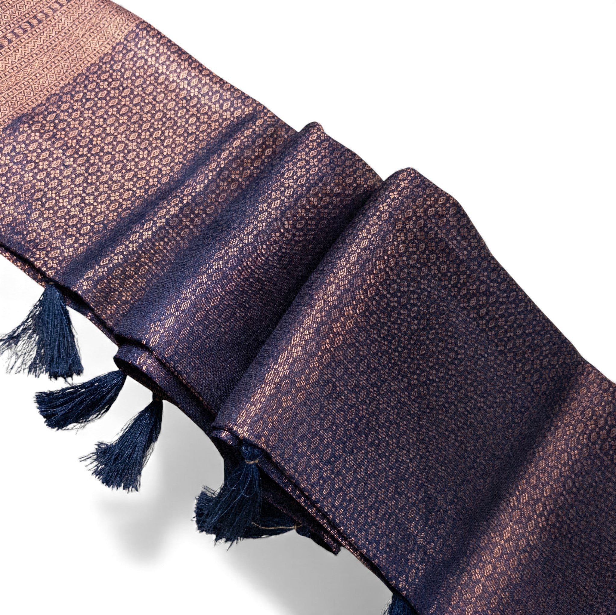 Soft Silk Saree – Hochwertige Handloom-Seide | Premium Weiche Seide Sari | Dunkel blau