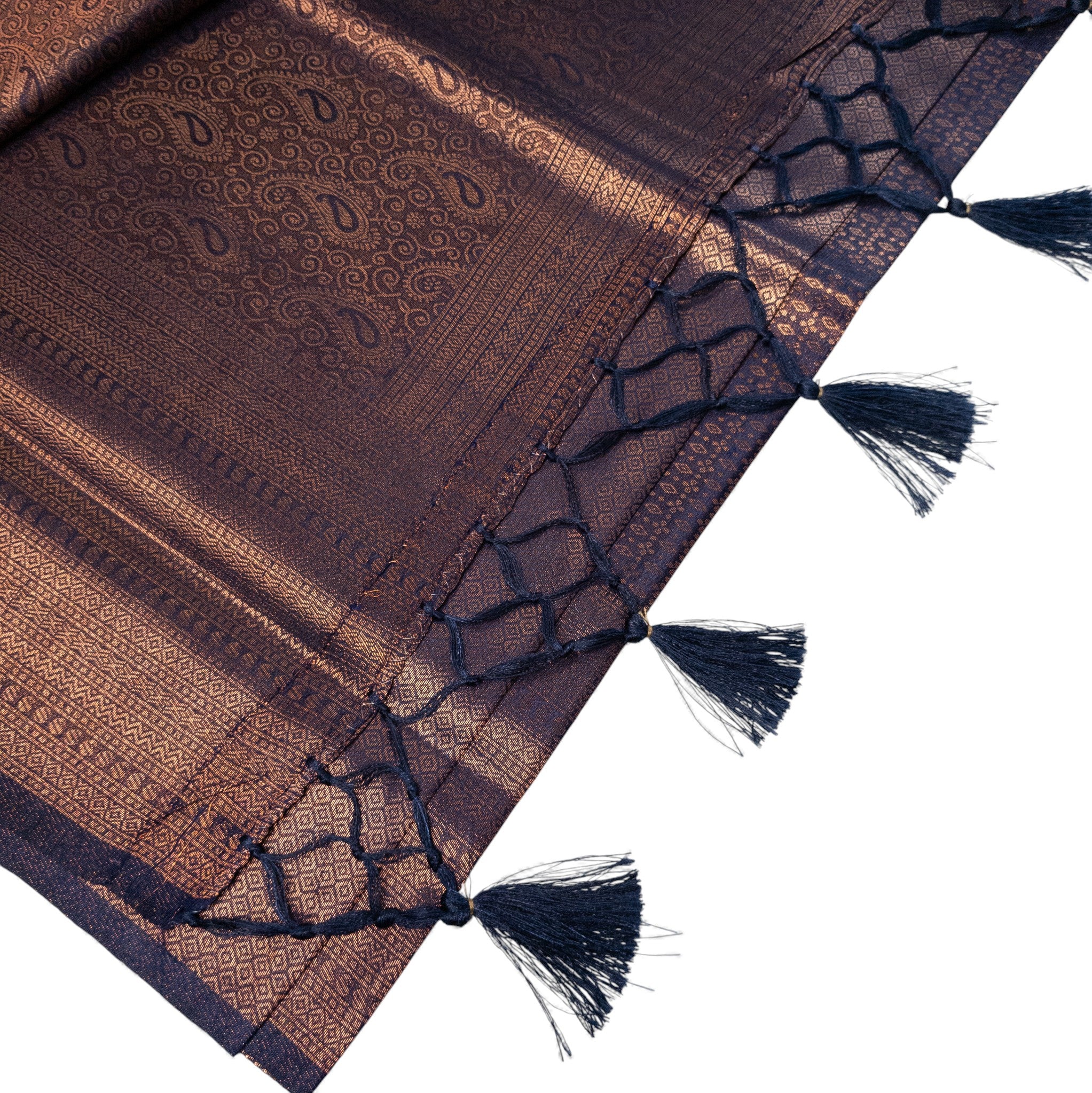 Soft Silk Saree – Hochwertige Handloom-Seide | Premium Weiche Seide Sari | Dunkel blau