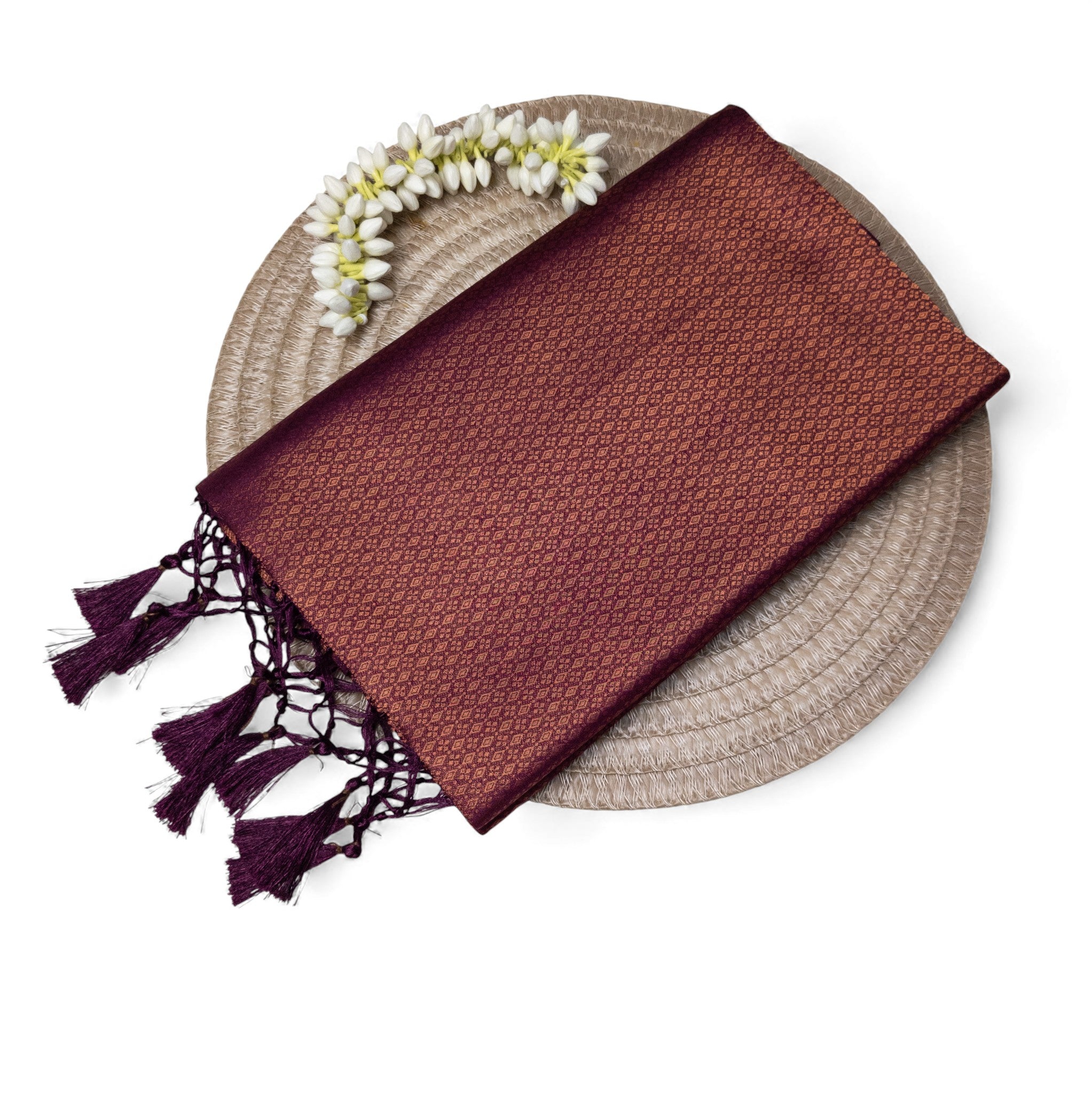 Soft Silk Saree – Hochwertige Handloom-Seide | Premium Weiche Seide Sari | wine rot