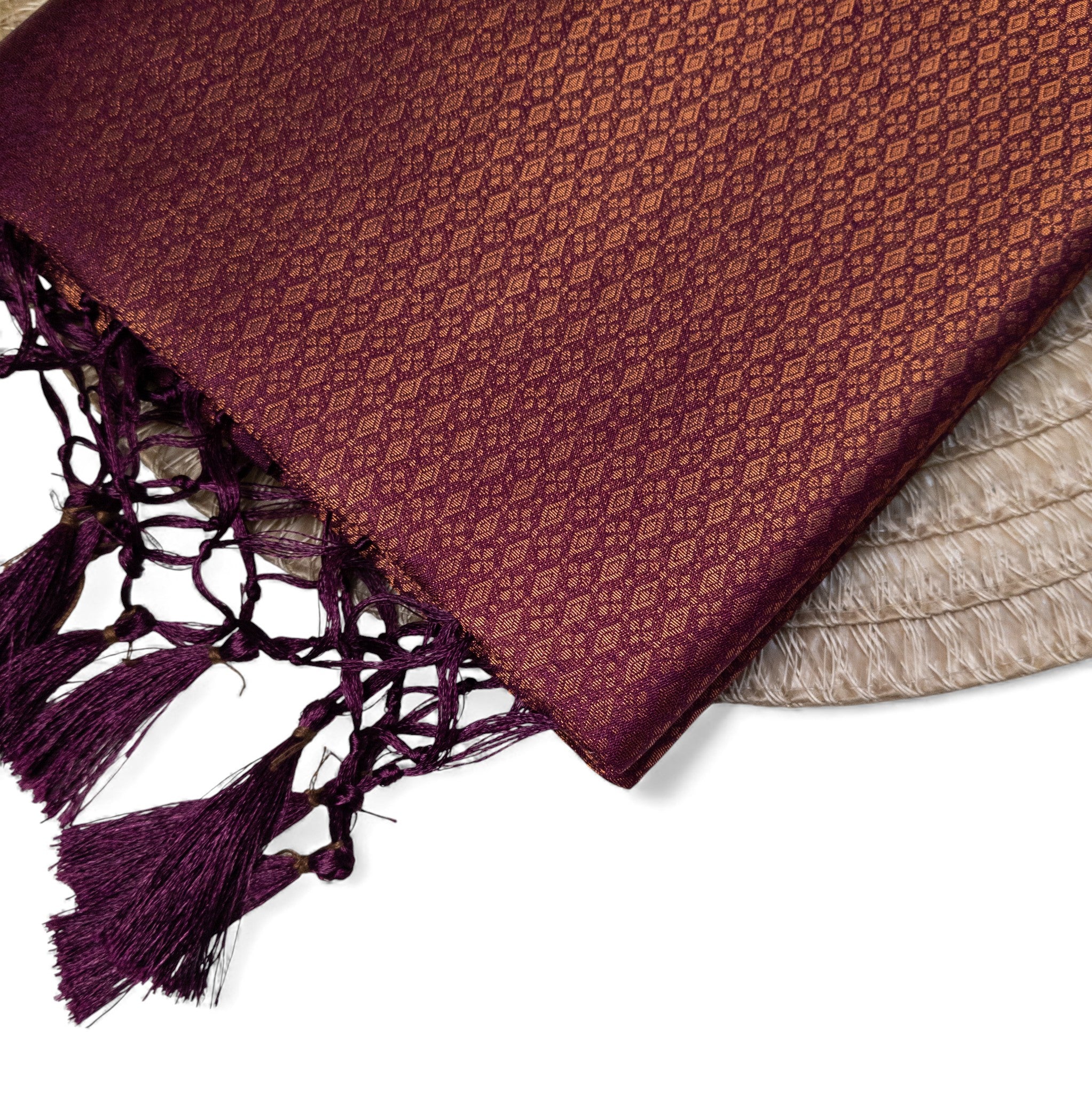 Soft Silk Saree – Hochwertige Handloom-Seide | Premium Weiche Seide Sari | wine rot