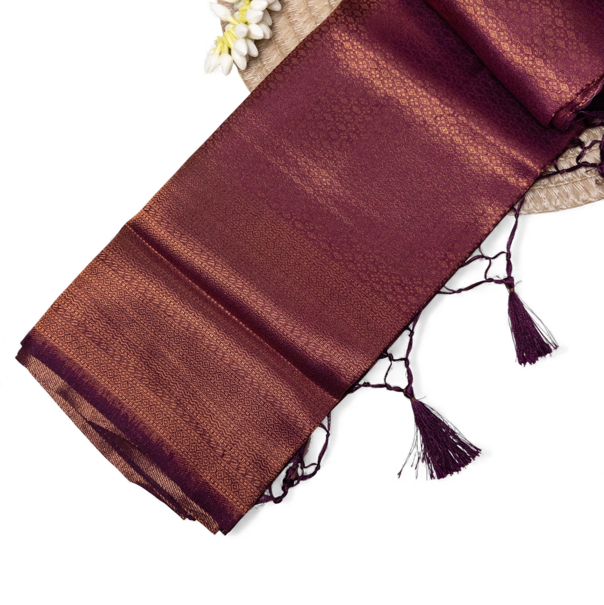 Soft Silk Saree – Hochwertige Handloom-Seide | Premium Weiche Seide Sari | wine rot