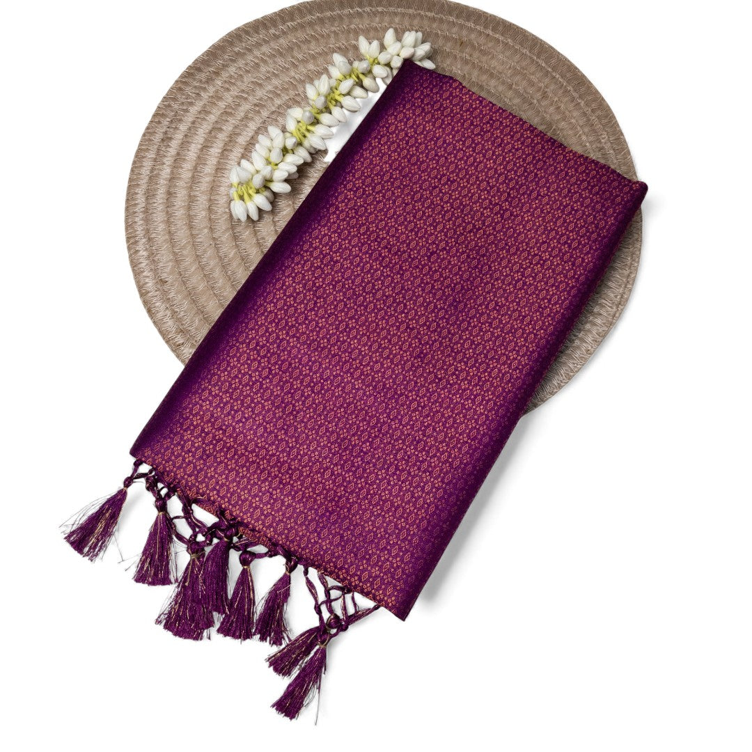 Soft Silk Saree – Hochwertige Handloom-Seide | Premium Weiche Seide Sari | Magenta