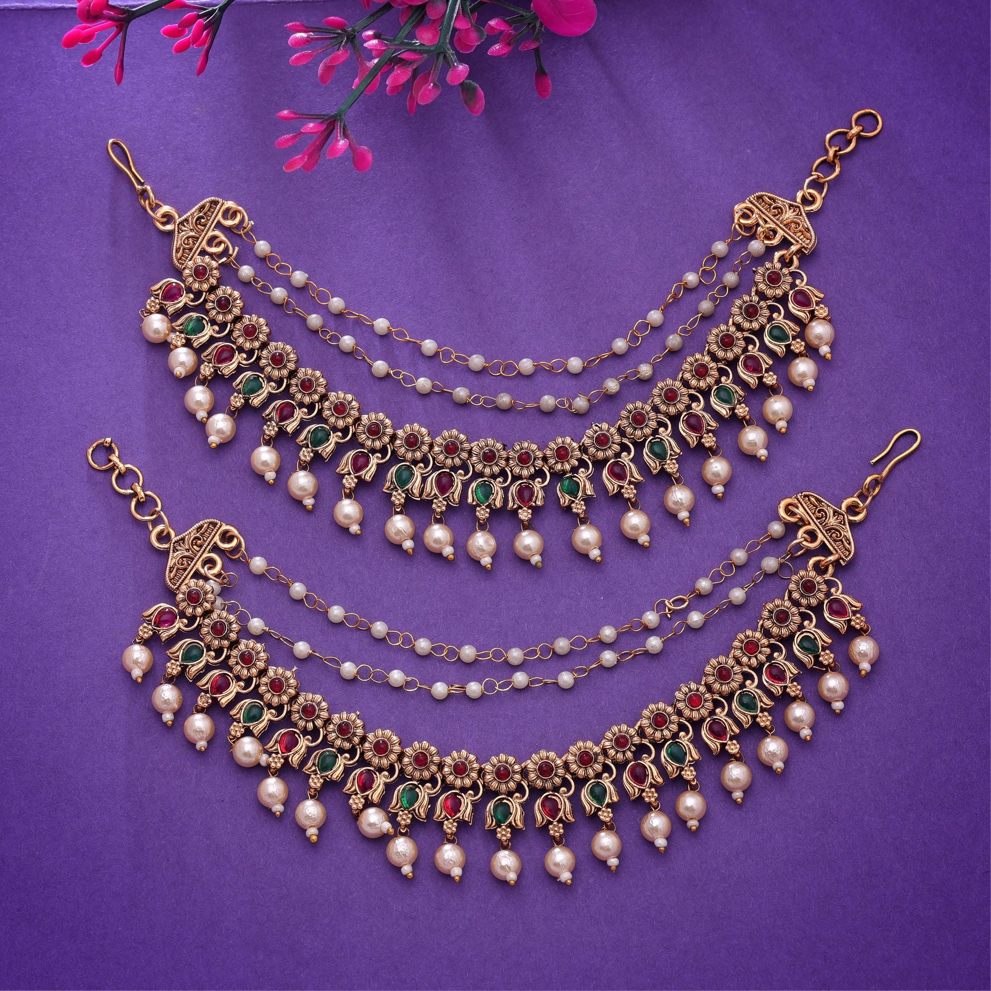Maatal-Ohrringschmuck - Matt Gold | Pearl