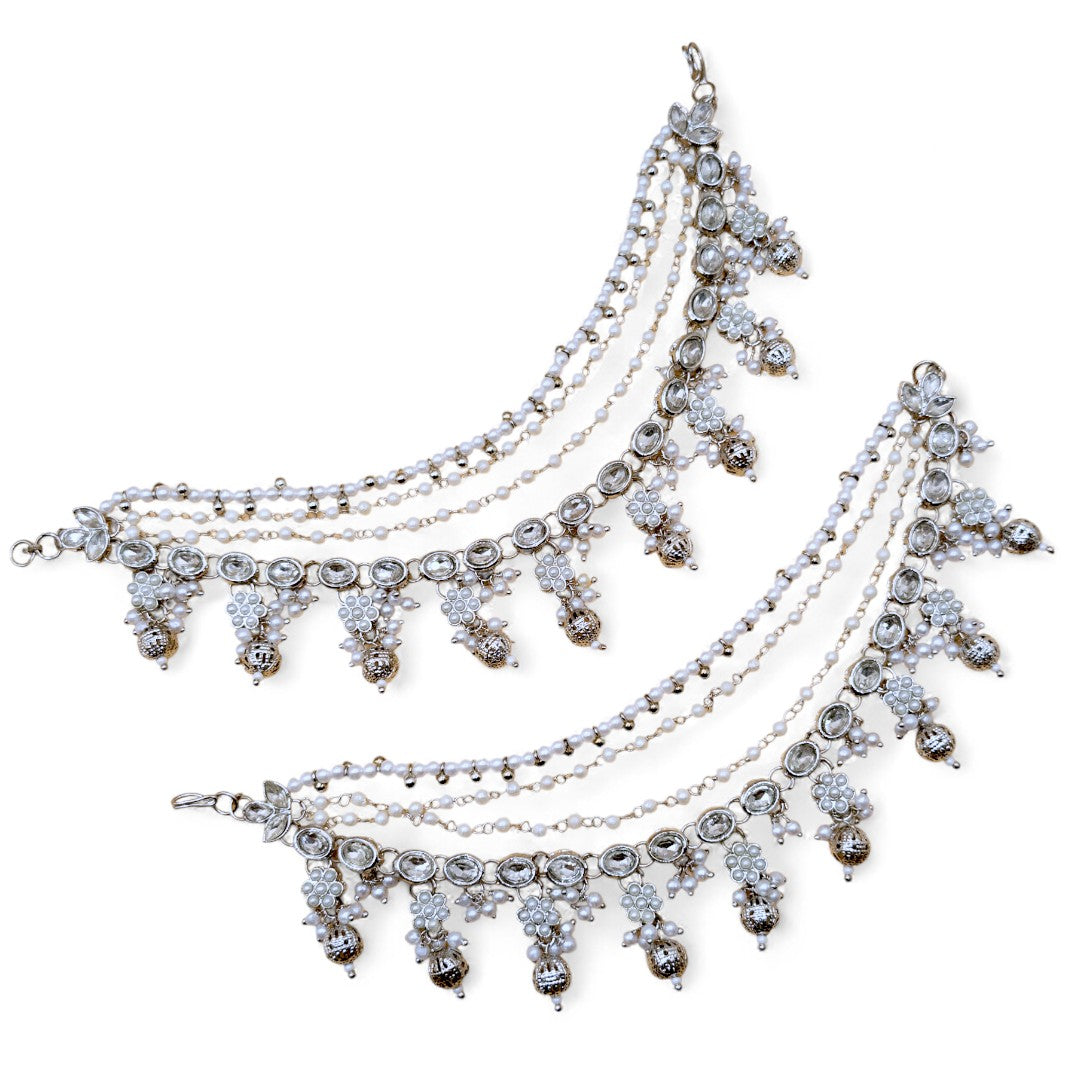 Maatal-Ohrringschmuck - Silber | Pearl | Polki