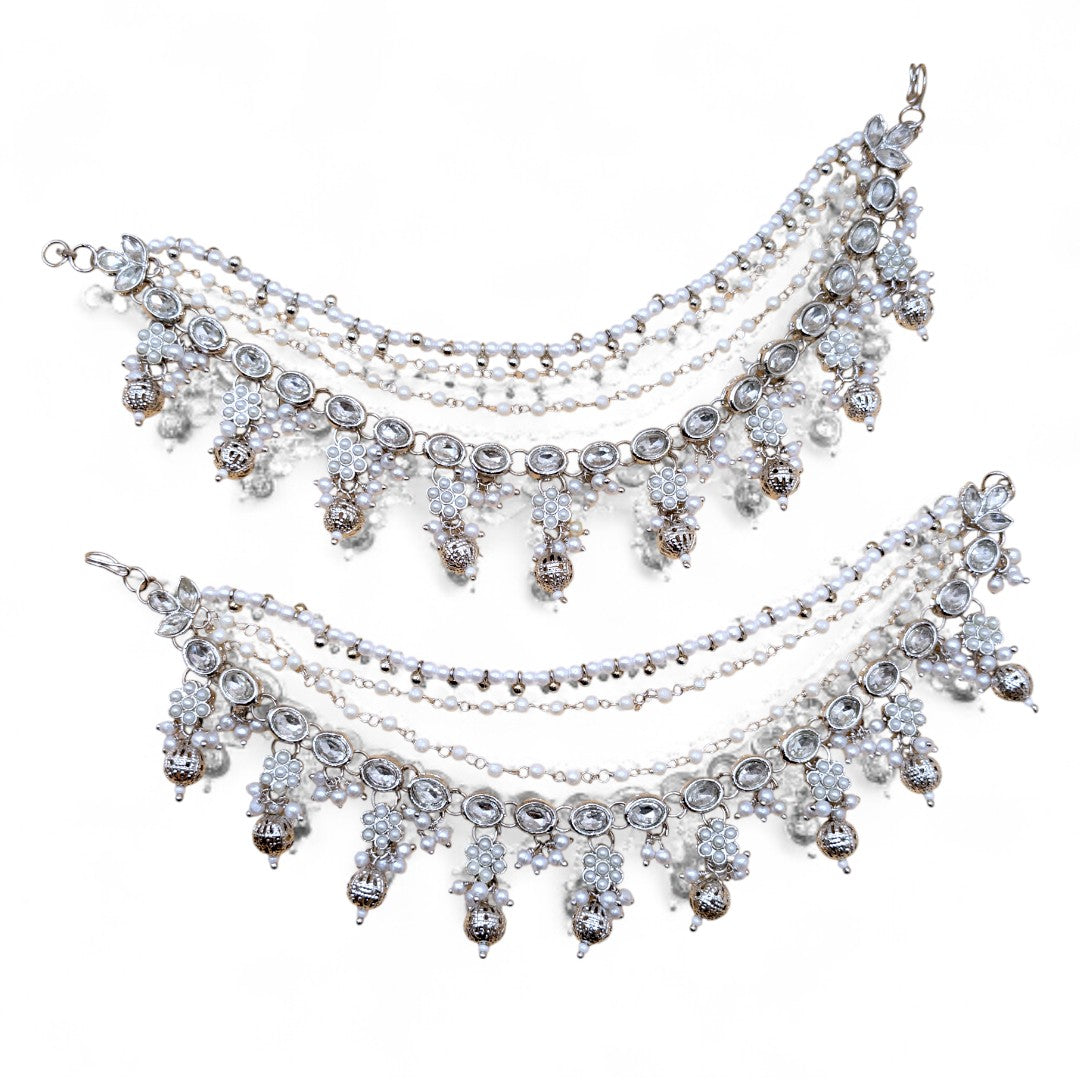 Maatal-Ohrringschmuck - Silber | Pearl | Polki