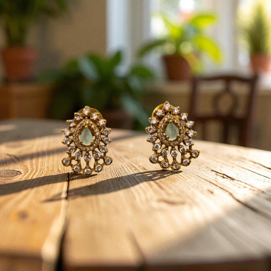 Trendy - Halskette mit Ohrringe - gold | mint
