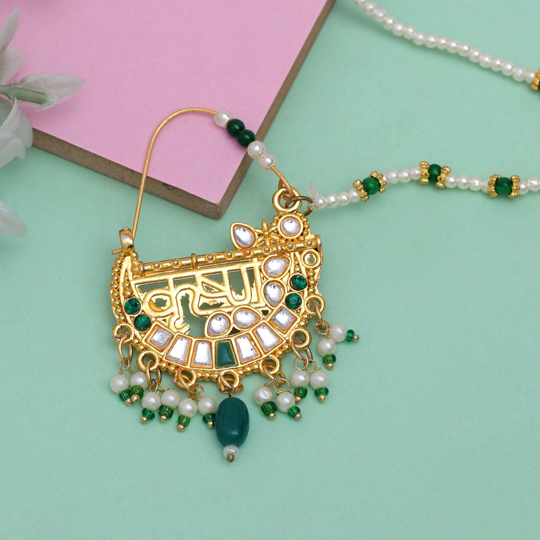 Nose Nath - Gold | Green, white