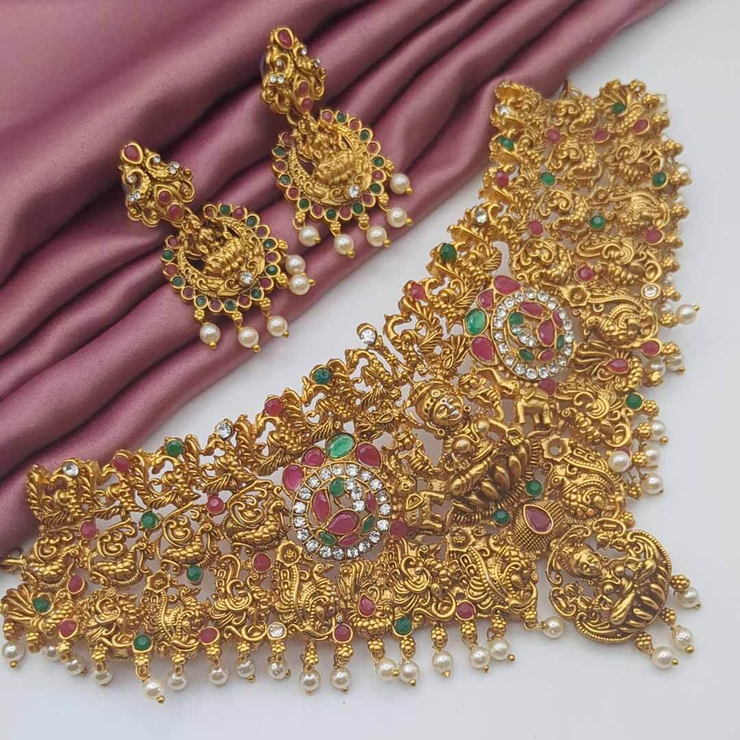 Temple Choker Necklace | with Earrings