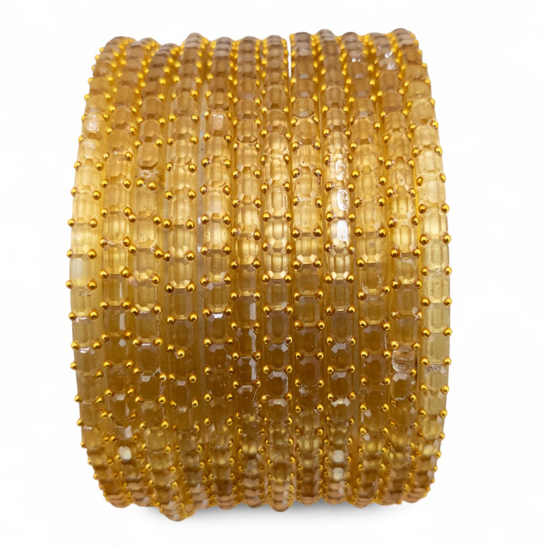Oreo Drop Glas Armreifen – 12er Set - Gold