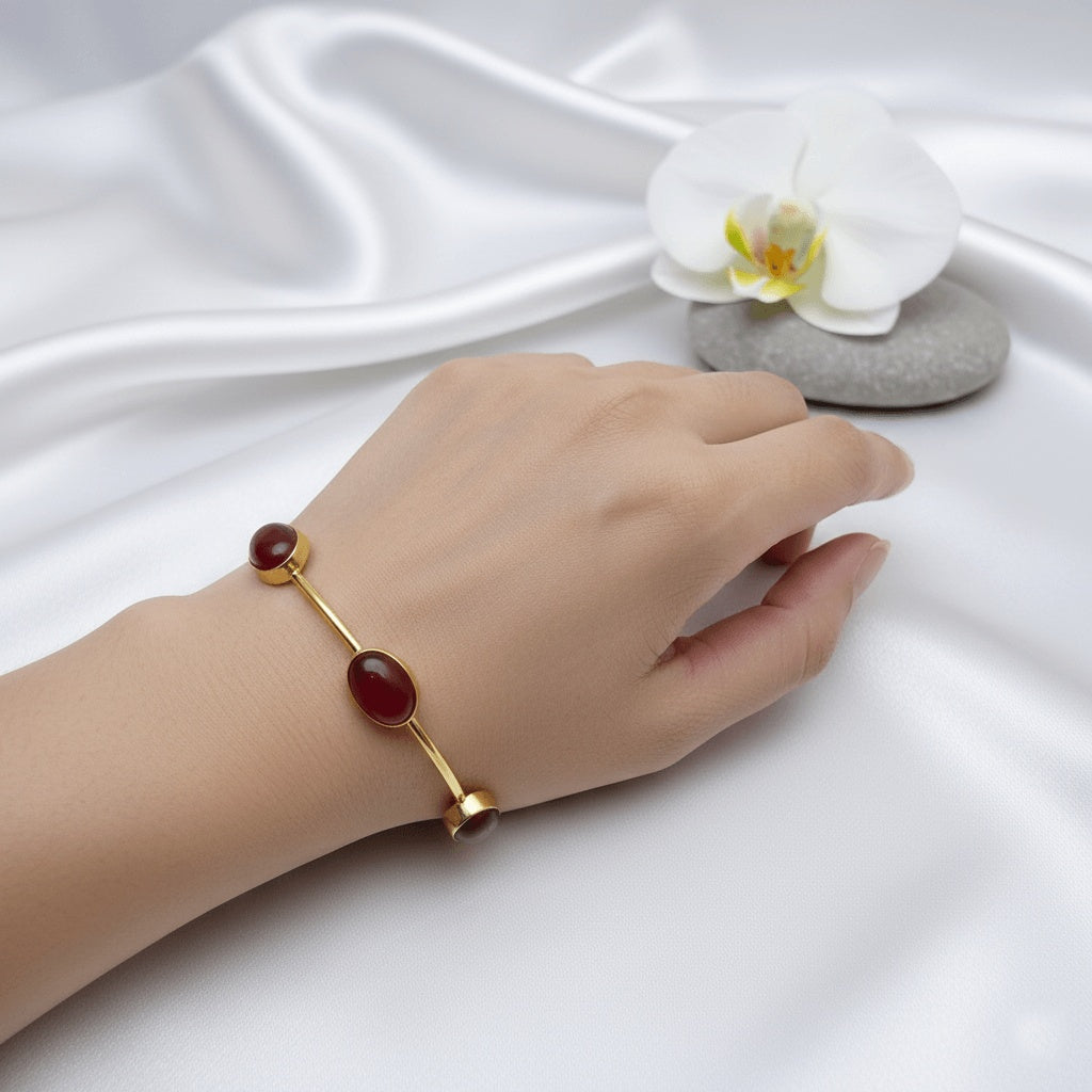 Armband - gold - Maroon - Monalisa stein