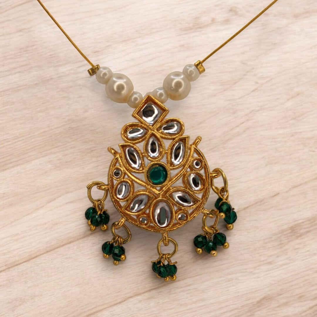 Trendy invisible Halskette - gold | grün