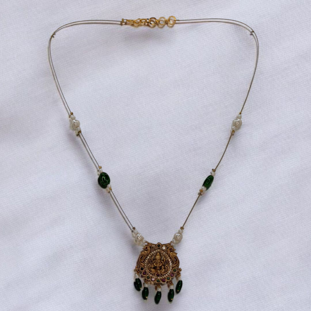 Trendy invisible Halskette - gold | grün