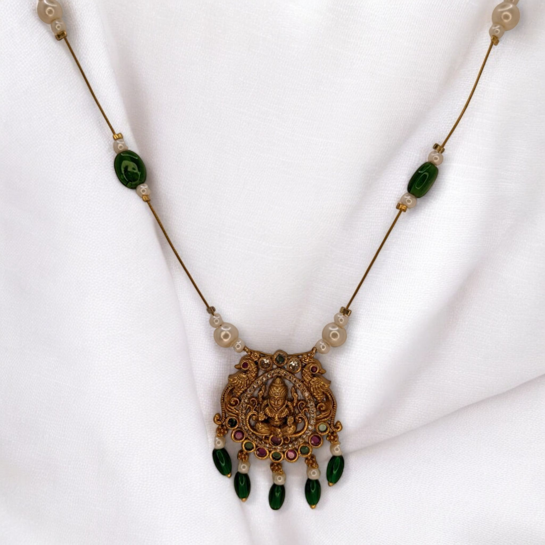 Trendy invisible Halskette - gold | grün