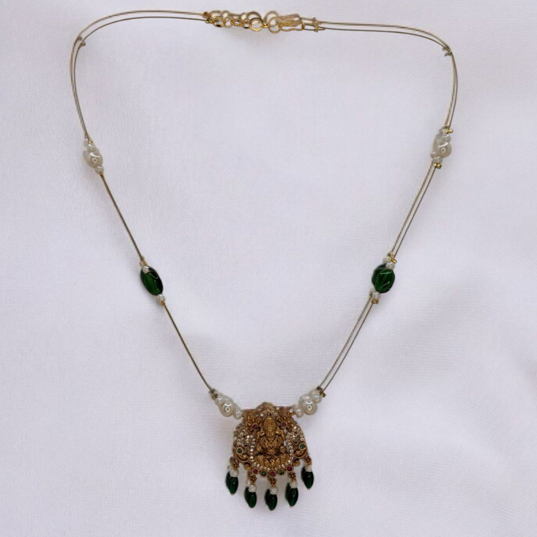 Trendy invisible Halskette - gold | grün