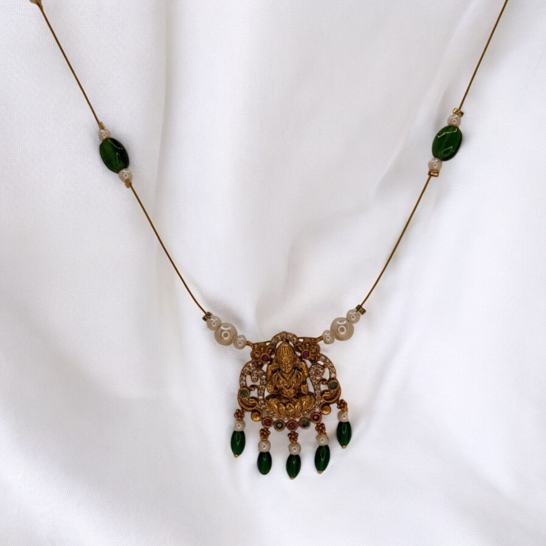 Trendy invisible Halskette - gold | grün