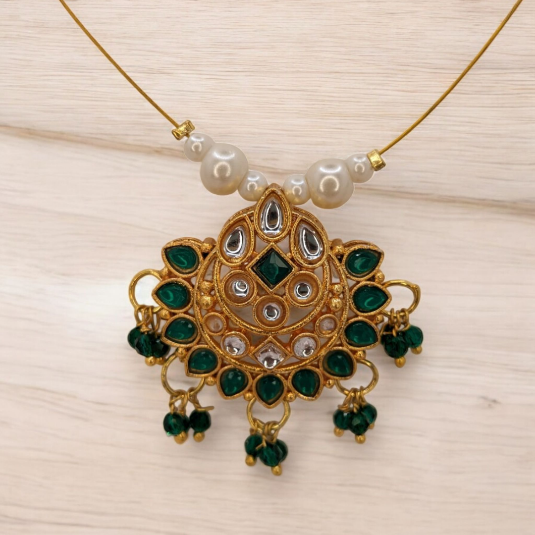 Trendy invisible Halskette - gold | grün