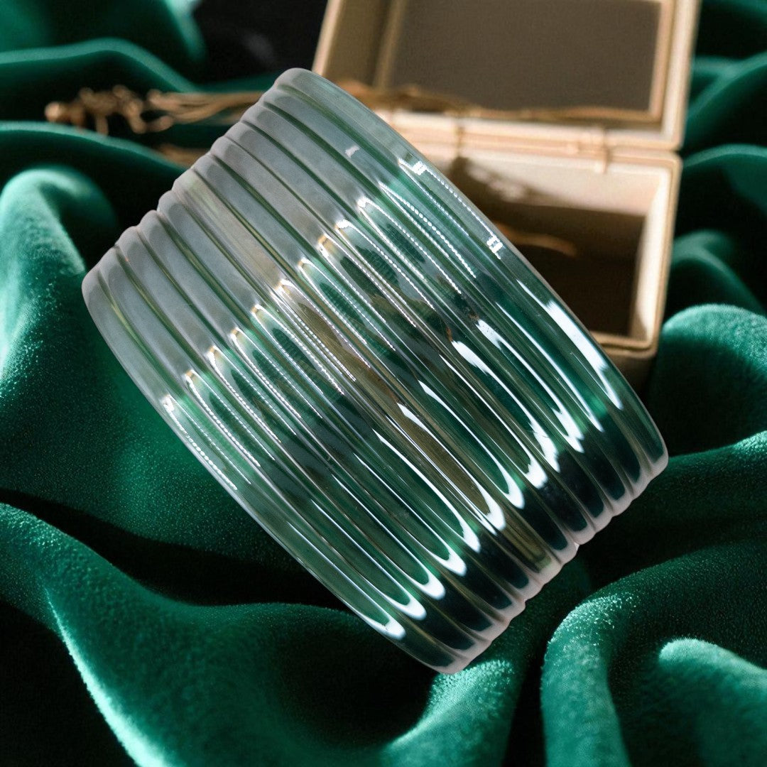 Plain Glas Armreifen in Metallic-Farbe – 12er Set - blau grün