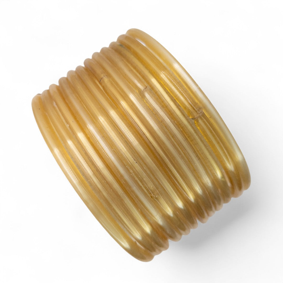 Plain Glas Armreifen – 12er Set - beige