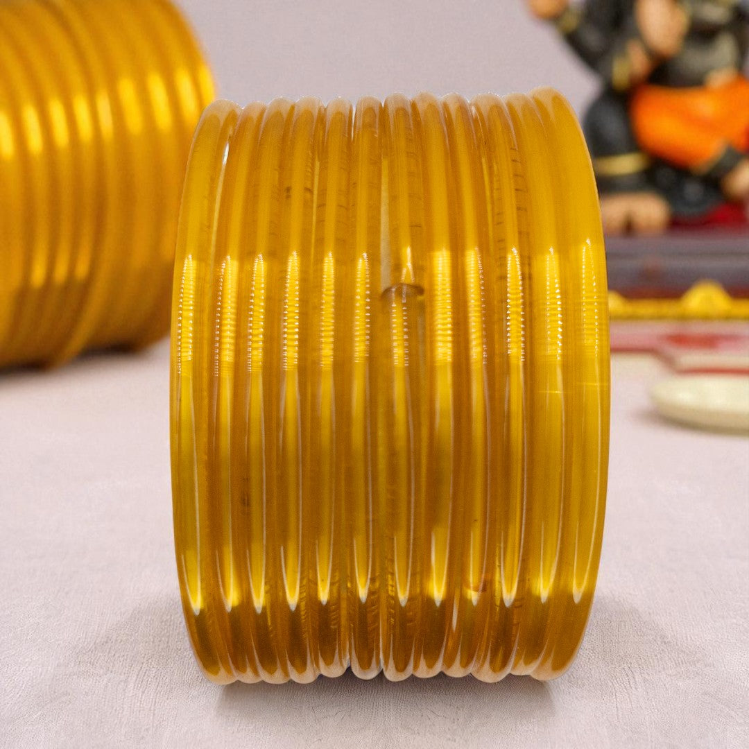 Rain Drop Glass Bangles – Set of 12 - Dark Blue