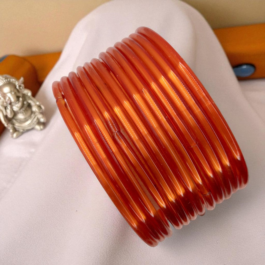 Plain Glas Armreifen – 12er Set - orange