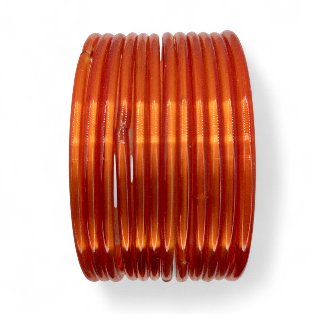 Plain Glas Armreifen – 12er Set - orange