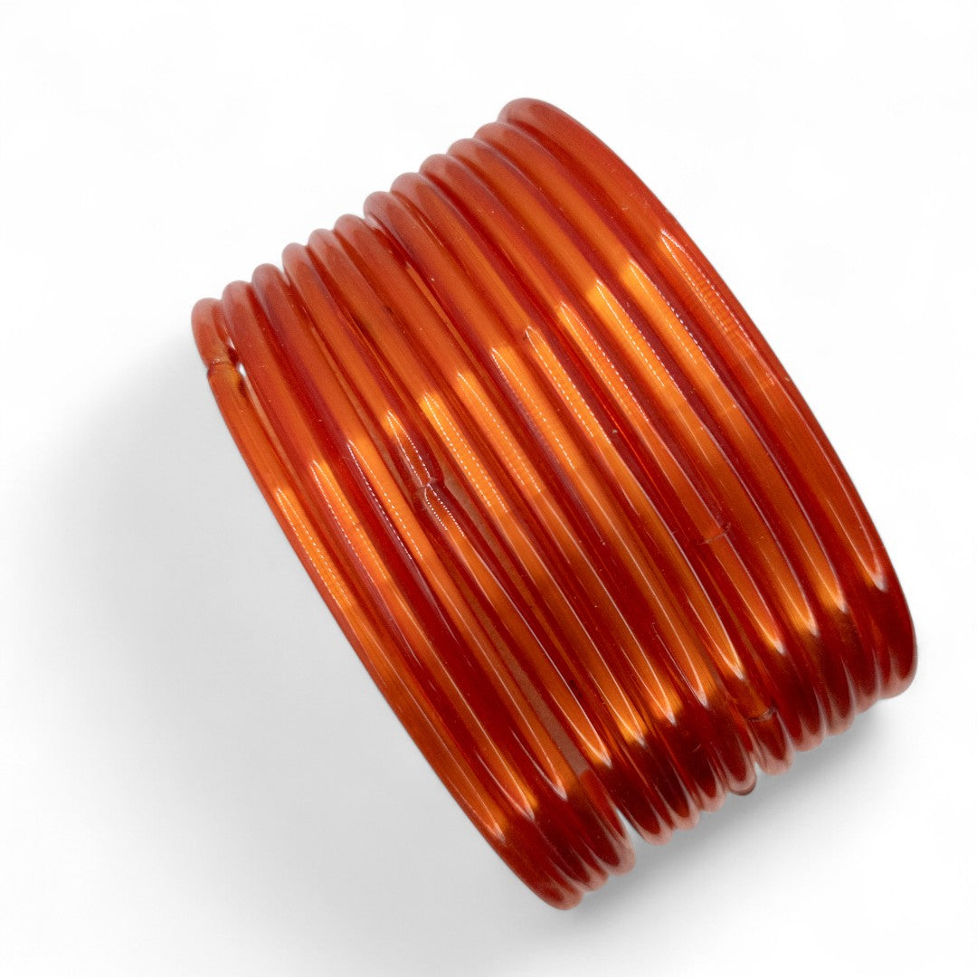 Plain Glas Armreifen – 12er Set - orange