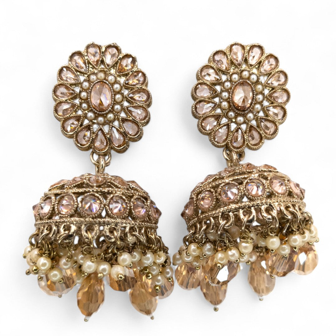 Polki Choker Halskette mit Ohrringe & Tikka - gold | Braut