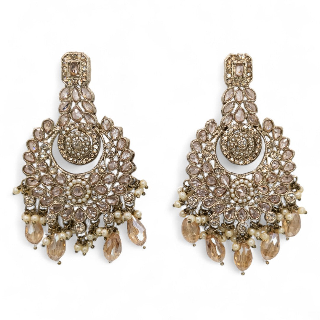 Polki Halskette mit Ohrringe & Tikka - gold | Braut