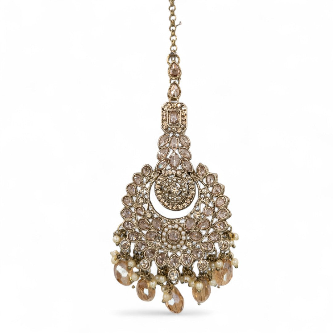 Necklace with Earrings & Tikka - gold