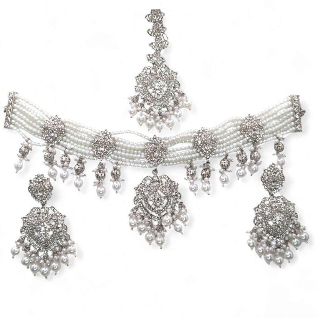 Necklace with Earrings & Tikka - gold