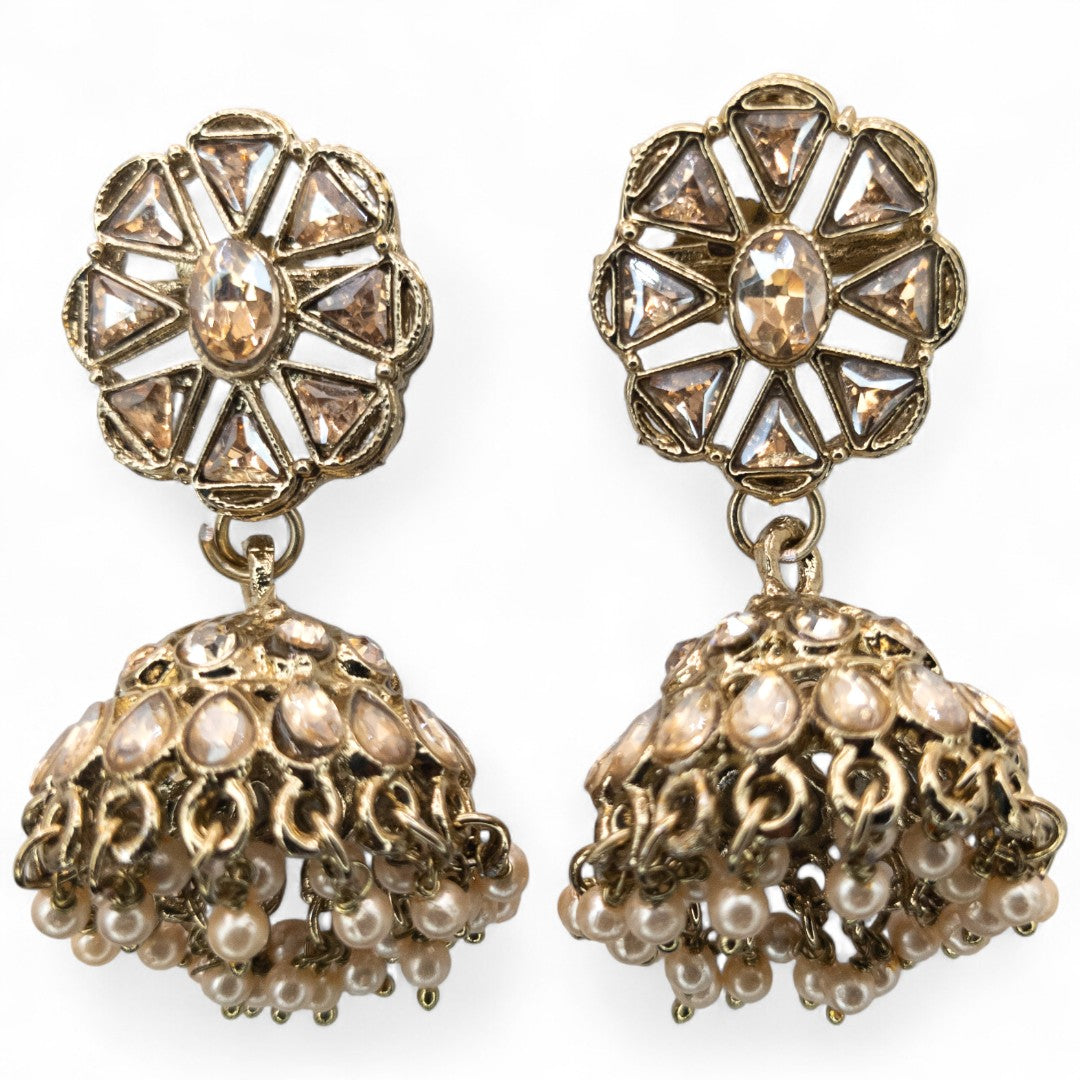 Polki Halskette mit Ohrringe - gold