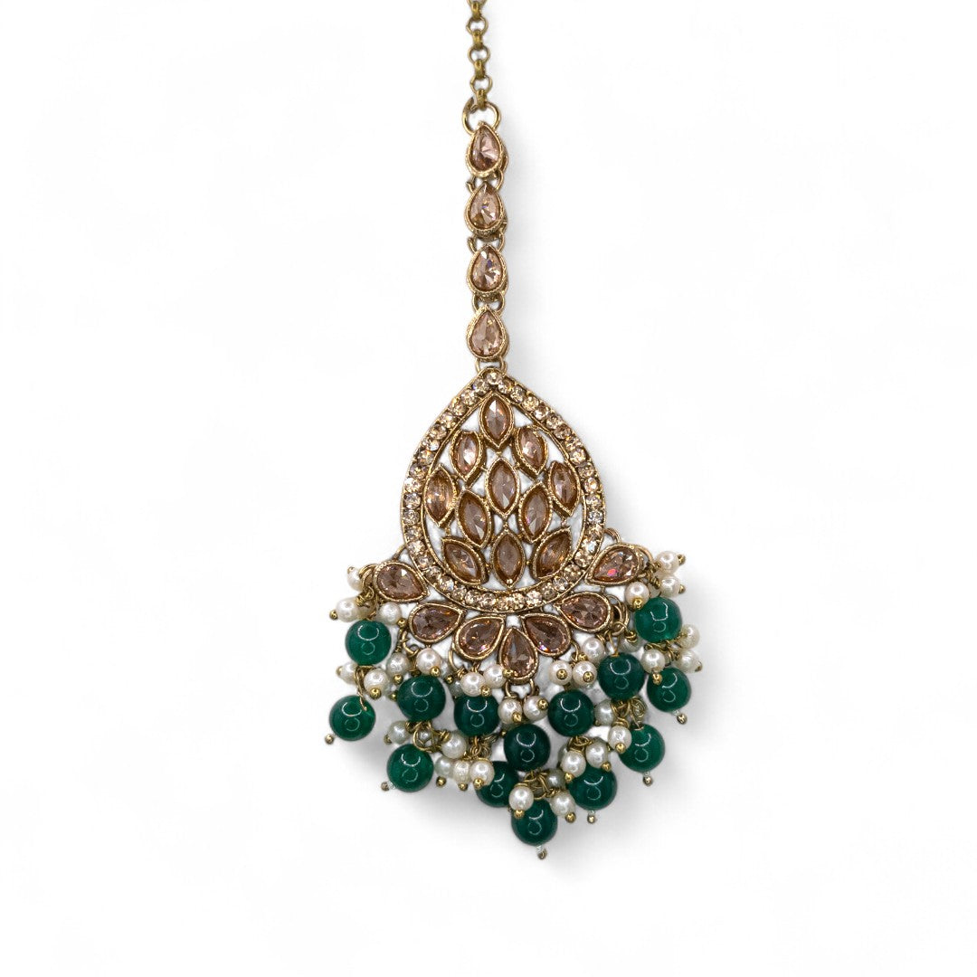 Necklace with Earrings & Tikka - gold