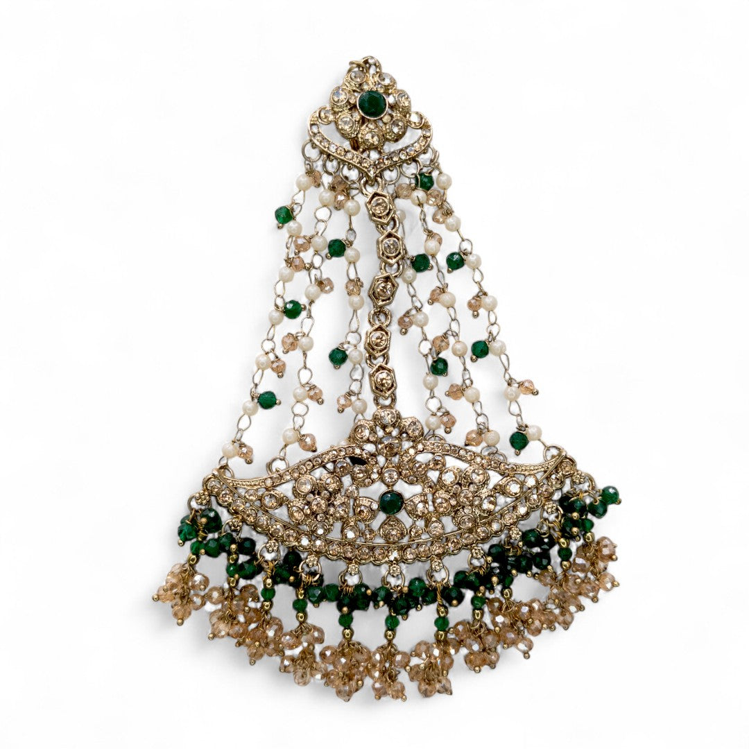 Necklace with Earrings & Tikka - gold