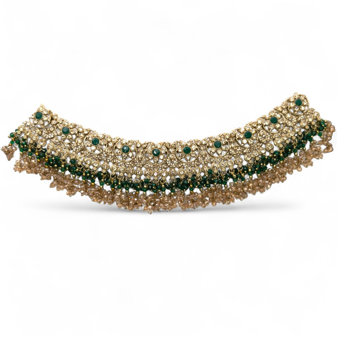 Necklace with Earrings & Tikka - gold