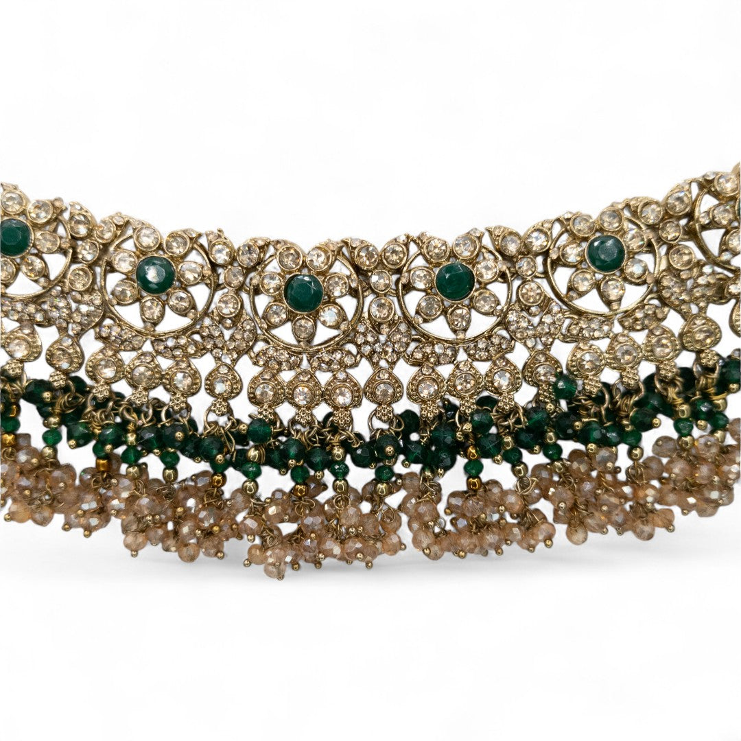 Necklace with Earrings & Tikka - gold